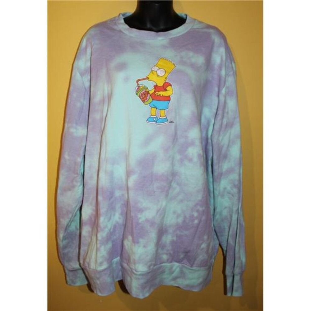The Simpsons 2xl XXL Tie Dye Bart Sweatshirt Unisex Slurpee Squishee Brain